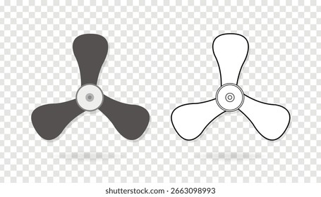 Ilustración vectorial de icono de ventilador sobre fondo transparente