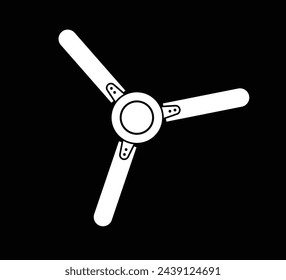 fan icon vector illustration symbol design on black background.