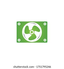 Plantilla de ilustración de vector de icono de ventilador