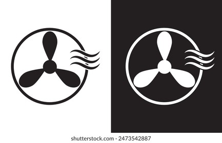 Icono de ventilador Vector. aislado sobre fondo blanco y negro. EPS 10
