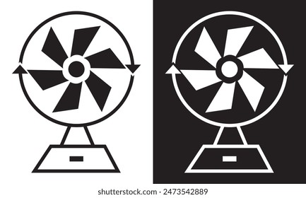 Fan icon vector. isolated on white and black background. EPS 10