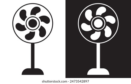 Fan icon vector. isolated on white and black background. EPS 10