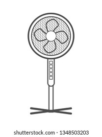 fan icon. vector outline illustration on white background.