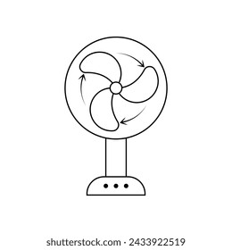 Fan icon vector .Outline web sign of ventilator