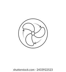 Fan icon vector .Outline web sign of ventilator