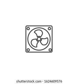 Fan Icon vector sign isolated for graphic and web design. Exhaust fan symbol template color editable on white background.