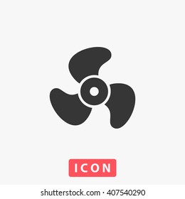 Fan Icon Vector. Simple Flat Symbol. Perfect Black Pictogram Illustration On White Background.