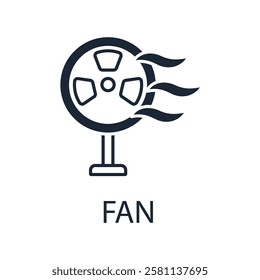 fan icon. vector.Editable stroke.linear style sign for use web design,logo.Symbol illustration.