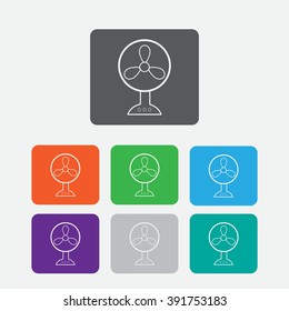 The fan icon. fan, ventilator, blower, propeller symbol. Flat Vector illustration. color icon