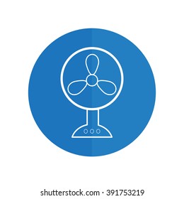 The fan icon. fan, ventilator, blower, propeller symbol. Flat Vector illustration. blue icon