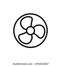 fan icon, ventilator outline, turbine symbol for web and mobile phone in outline style on white background