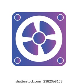 Icono del ventilador, logotipo del ventilador de pared, símbolo del ventilador de refrigeración, ventilador eléctrico, vector aislado en fondo blanco