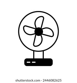 Icono de ventilador con fondo blanco Vector ilustración de stock