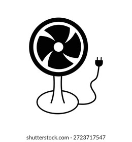 Icono de ventilador con fondo blanco Vector Ilustración de stock