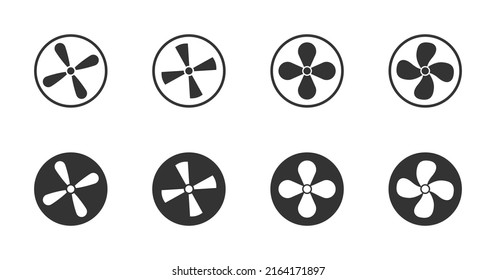 Fan icons collection. Minimalistic flat design. Vector illustration.