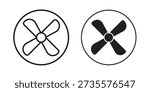 Fan icons Concepts. black solid and line stroke designs for web and app use