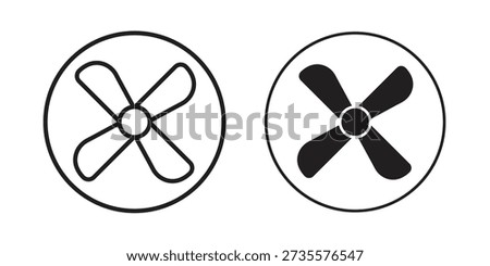 Fan icons Concepts. black solid and line stroke designs for web and app use