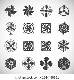 Fan icons set on background for graphic and web design. Creative illustration concept symbol for web or mobile app.