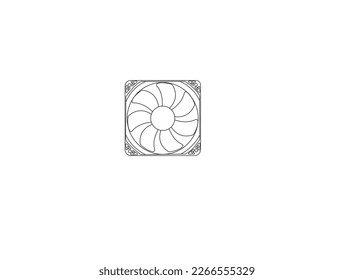 Fan icons. Vector illustration ,table fan, thin line style. isolated on white background ,  fans black and white isolated on white background and handheld fan icons isolated on a white background.