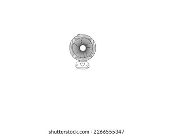 Fan icons. Vector illustration ,table fan, thin line style. isolated on white background ,  fans black and white isolated on white background and handheld fan icons isolated on a white background.