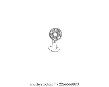 Fan icons. Vector illustration ,table fan, thin line style. isolated on white background ,  fans black and white isolated on white background and handheld fan icons isolated on a white background.