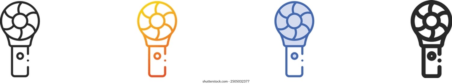 fan icon.Thin Linear, Gradient, Blue Stroke and bold Style Design Isolated On White Background