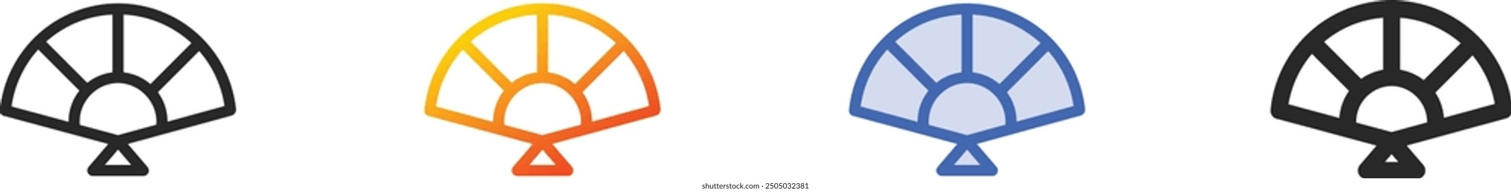 fan icon.Thin Linear, Gradient, Blue Stroke and bold Style Design Isolated On White Background