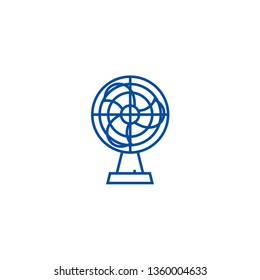 Fan illustration line icon concept. Fan illustration flat  vector symbol, sign, outline illustration.