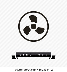 Fan isolated minimal single flat icon. Home line vector icon for websites and mobile minimalistic flat design.