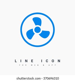 Fan isolated minimal single flat icon. Home line vector icon for websites and mobile minimalistic flat design.