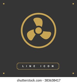 Fan isolated minimal single flat icon. Home line vector icon for websites and mobile minimalistic flat design.