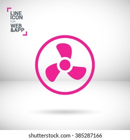 Fan isolated minimal single flat icon. Home line vector icon for websites and mobile minimalistic flat design.