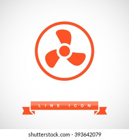 Fan isolated minimal single flat icon. Home line vector icon for websites and mobile minimalistic flat design.