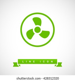 Fan isolated minimal single flat icon. Home line vector icon for websites and mobile minimalistic flat design.