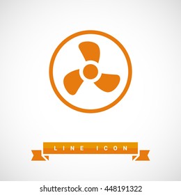 Fan isolated minimal single flat icon. Home line vector icon for websites and mobile minimalistic flat design.