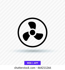 Fan isolated minimal single flat icon. Home line vector icon for websites and mobile minimalistic flat design.