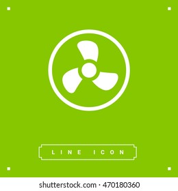 Fan isolated minimal single flat icon. Home line vector icon for websites and mobile minimalistic flat design.