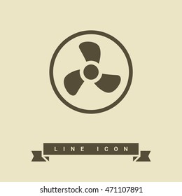 Fan isolated minimal single flat icon. Home line vector icon for websites and mobile minimalistic flat design.