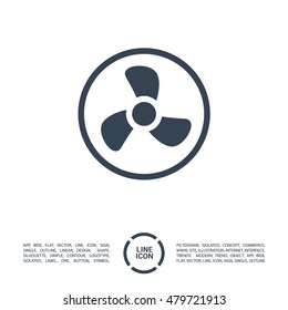 Fan isolated minimal single flat icon. Home line vector icon for websites and mobile minimalistic flat design.