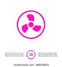 Fan isolated minimal single flat icon. Home line vector icon for websites and mobile minimalistic flat design.