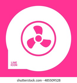 Fan isolated minimal single flat icon. Home line vector icon for websites and mobile minimalistic flat design.