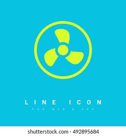Fan isolated minimal single flat icon. Home line vector icon for websites and mobile minimalistic flat design.