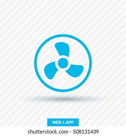 Fan isolated minimal single flat icon. Home line vector icon for websites and mobile minimalistic flat design.