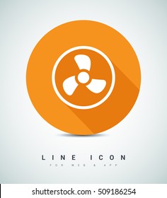 Fan isolated minimal single flat icon. Home line vector icon for websites and mobile minimalistic flat design.