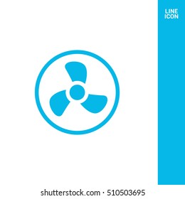 Fan isolated minimal single flat icon. Home line vector icon for websites and mobile minimalistic flat design.