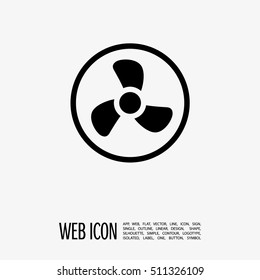 Fan isolated minimal single flat icon. Home line vector icon for websites and mobile minimalistic flat design.