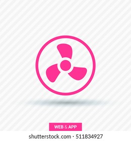 Fan isolated minimal single flat icon. Home line vector icon for websites and mobile minimalistic flat design.