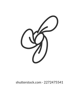 Fan isometrische Projektion, lineares Symbol. Linie mit bearbeitbarem Hub