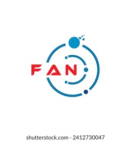 FAN letter technology logo design on white background. FAN creative initials letter IT logo concept. FAN letter design