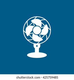Fan Line Icon On Blue Background